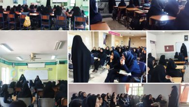 تصویر از حضور مبلغین مدرسه علمیه حضرت زینب (سلام الله علیها) مشهد، درجمع دانش آموزان مدارس ناحیه ۵ و ۱ آموزش وپرورش و برخی از پایگاه های بسیج منطقه